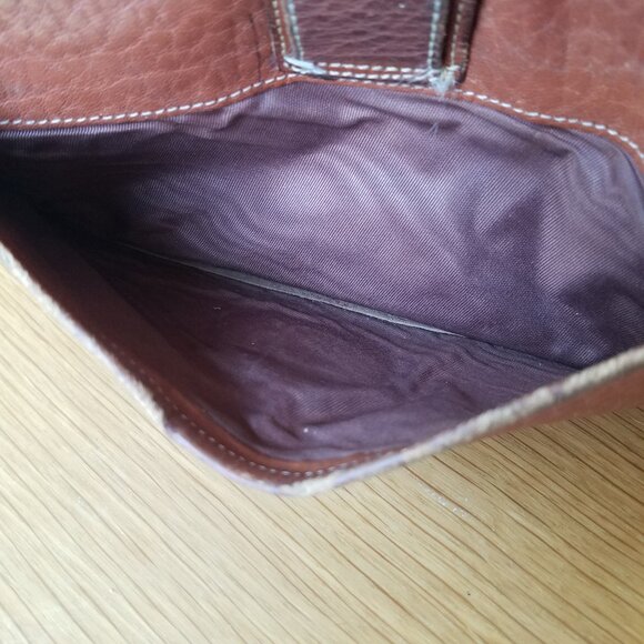 Vintage Dooney & Bourke AWL Brown Pebbled Leather Madison Clutch Wallet - Picture 12 of 15